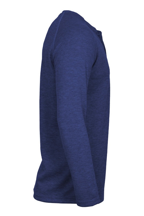 Flame-Resistant Raglan Sleeve Henley T-Shirt – 6oz. Inherent Knit | Royal