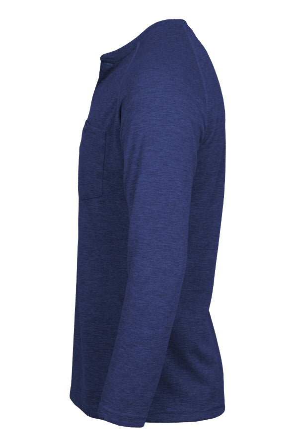 Flame-Resistant Raglan Sleeve Henley T-Shirt – 6oz. Inherent Knit | Royal