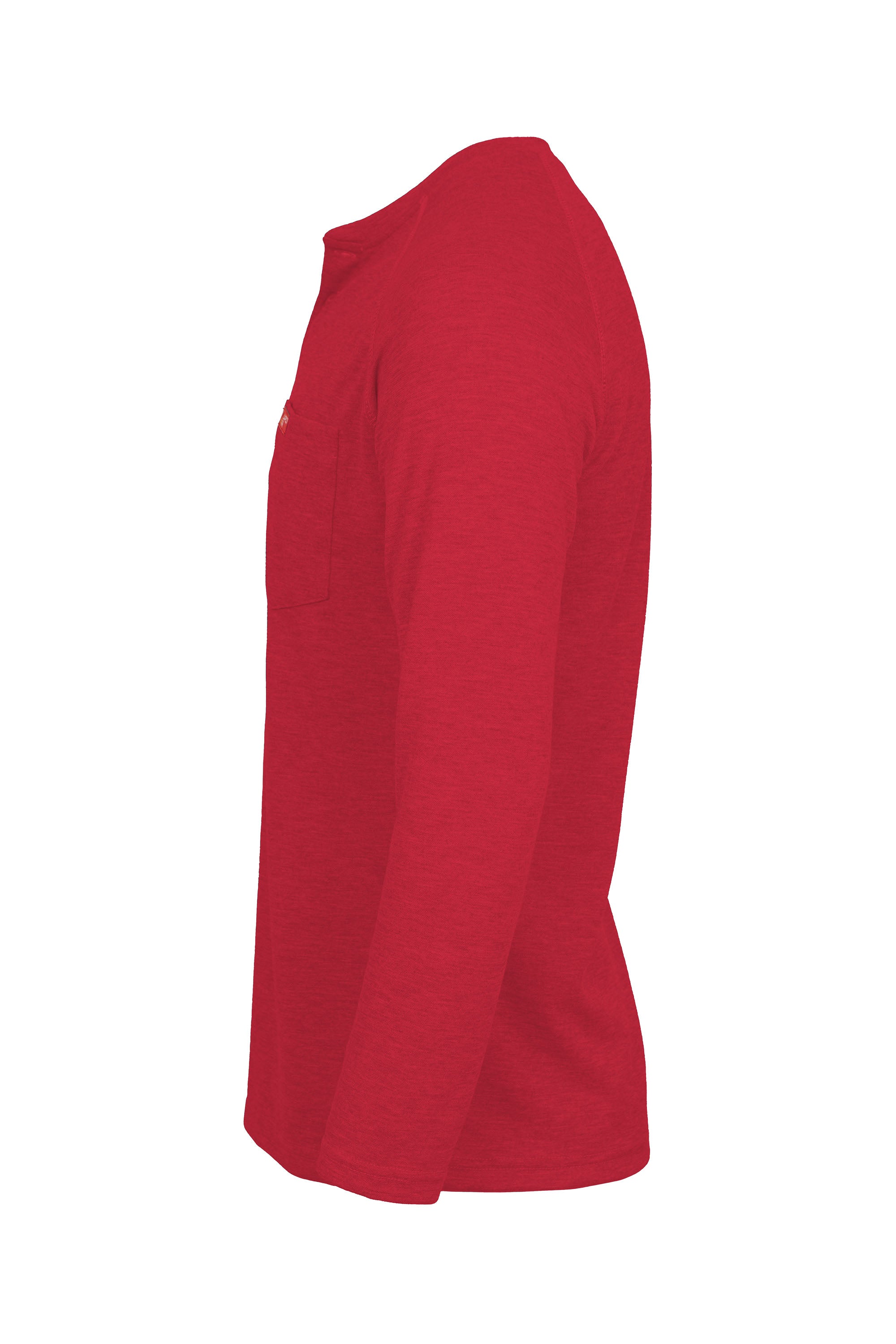 Flame-Resistant Raglan Sleeve Henley T-Shirt – 6oz. Inherent Knit | Red