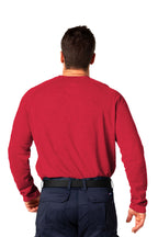 Flame-Resistant Raglan Sleeve Henley T-Shirt – 6oz. Inherent Knit | Red