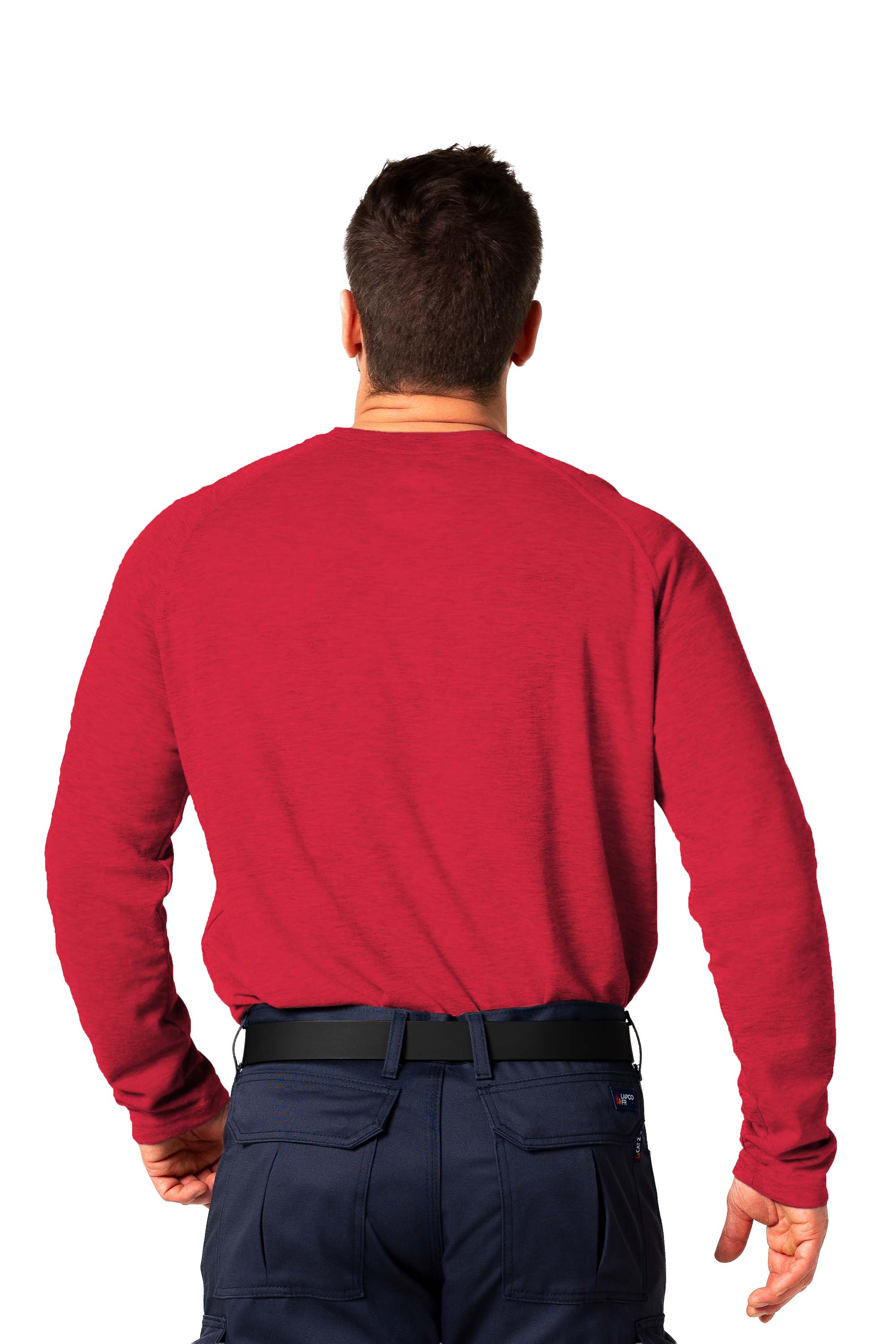 Flame-Resistant Raglan Sleeve Henley T-Shirt – 6oz. Inherent Knit | Red