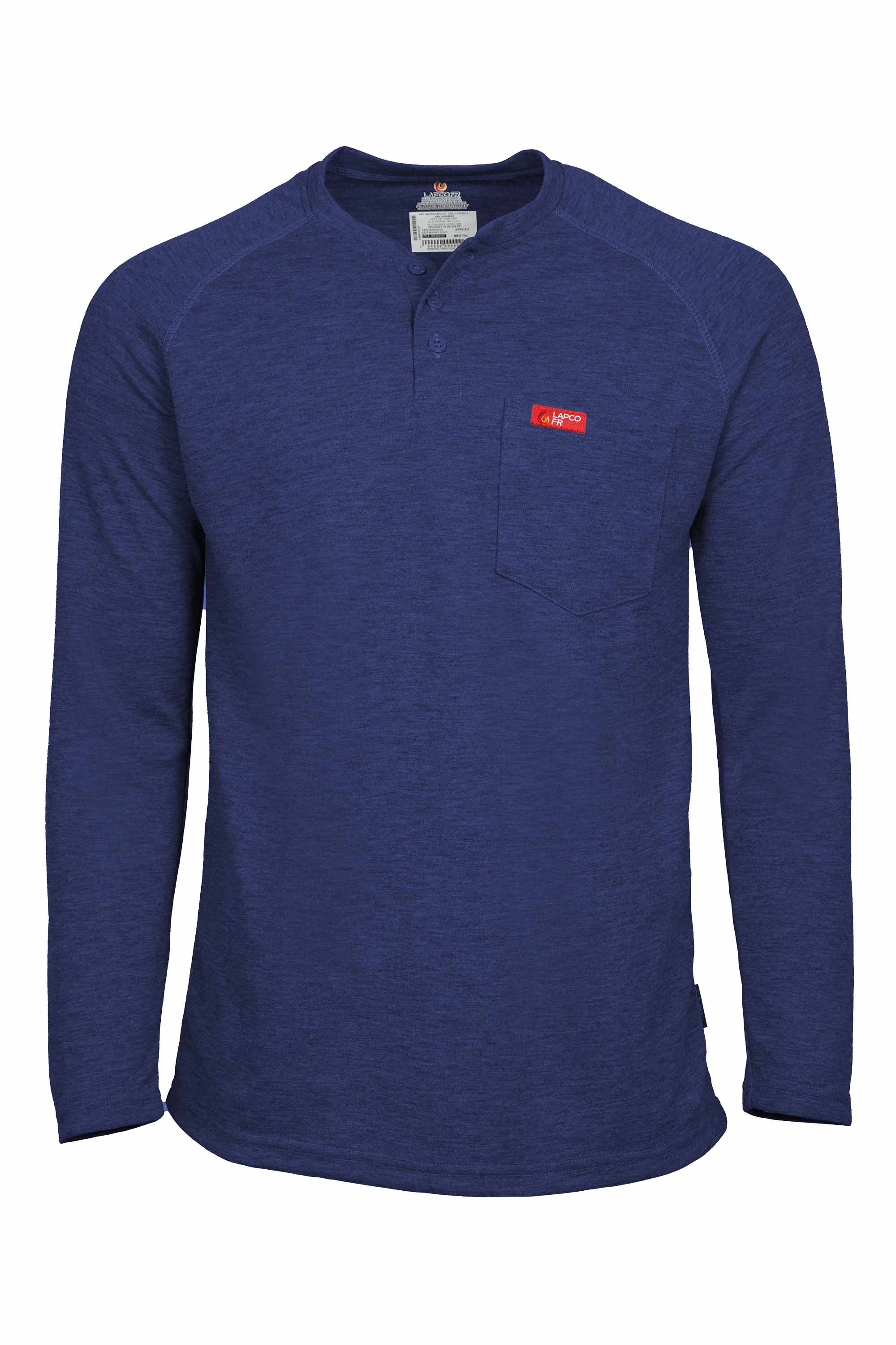 Flame-Resistant Raglan Sleeve Henley T-Shirt – 6oz. Inherent Knit | Royal