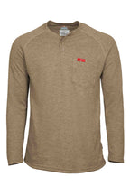 Flame-Resistant Raglan Sleeve Henley T-Shirt – 6oz. Inherent Knit | Tan