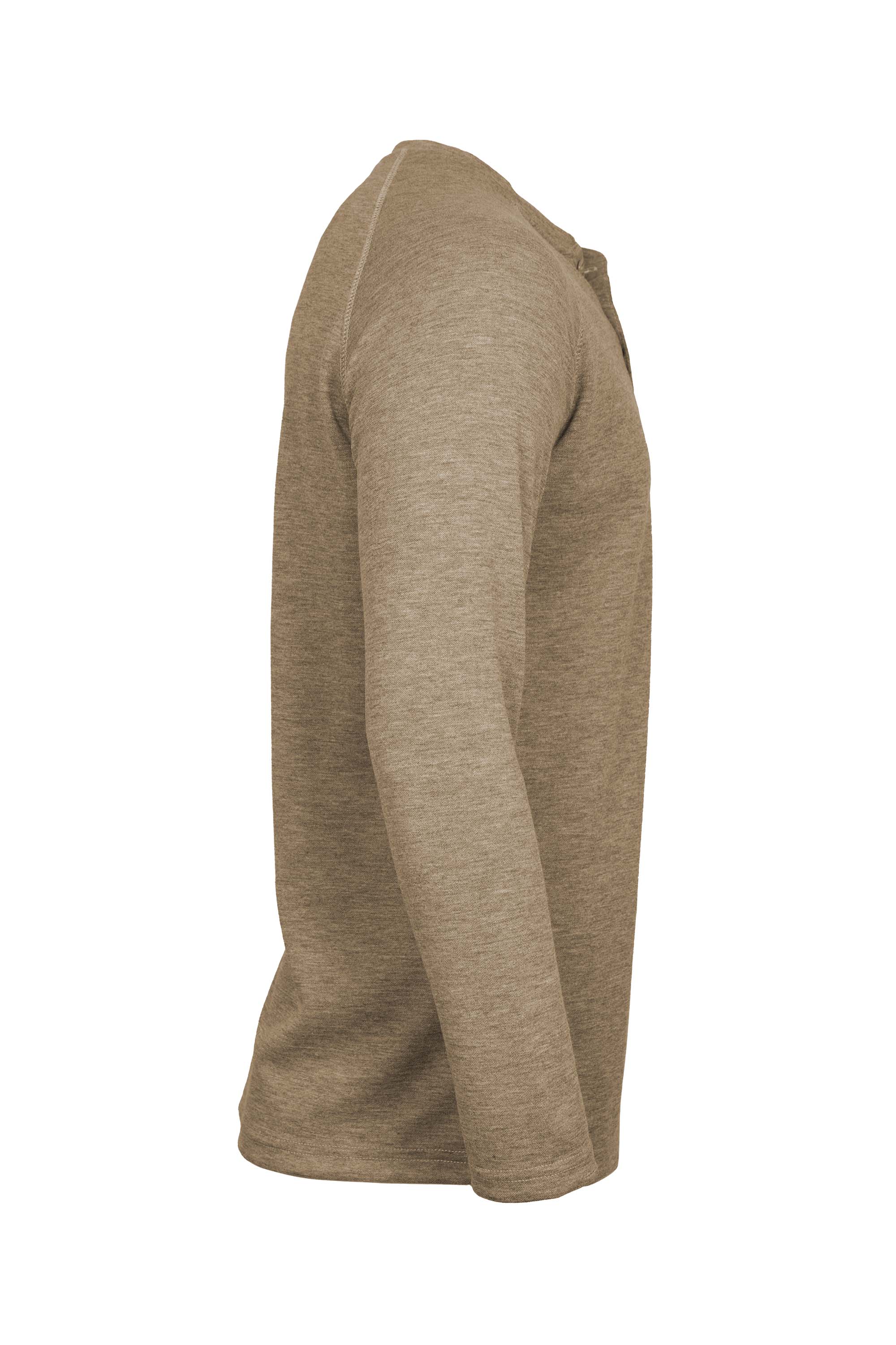 Flame-Resistant Raglan Sleeve Henley T-Shirt – 6oz. Inherent Knit | Tan
