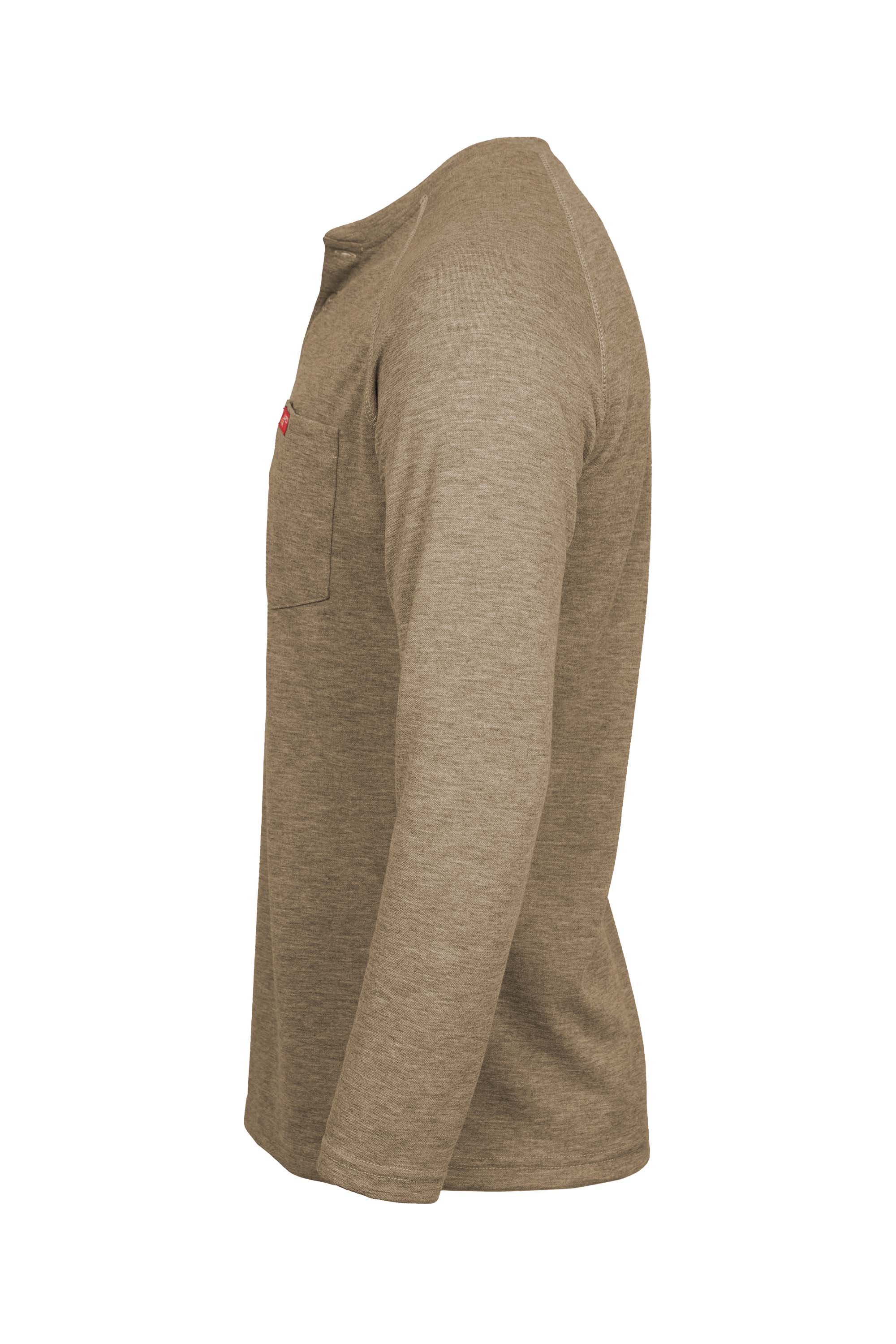 Flame-Resistant Raglan Sleeve Henley T-Shirt – 6oz. Inherent Knit | Tan