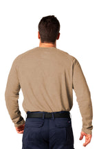 Flame-Resistant Raglan Sleeve Henley T-Shirt – 6oz. Inherent Knit | Tan