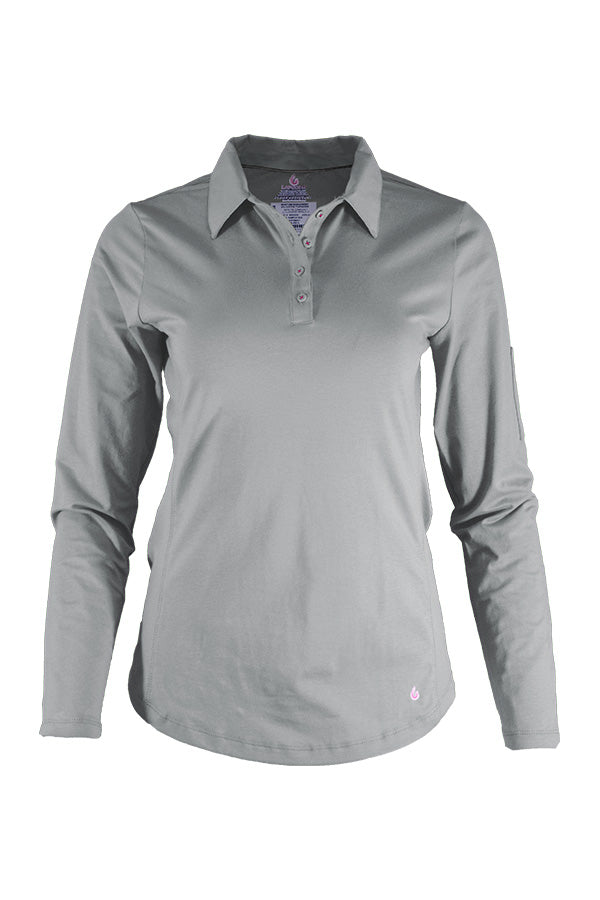 Women's FR Polo Shirt | 6oz. 93/7 Blend Knit | Gray