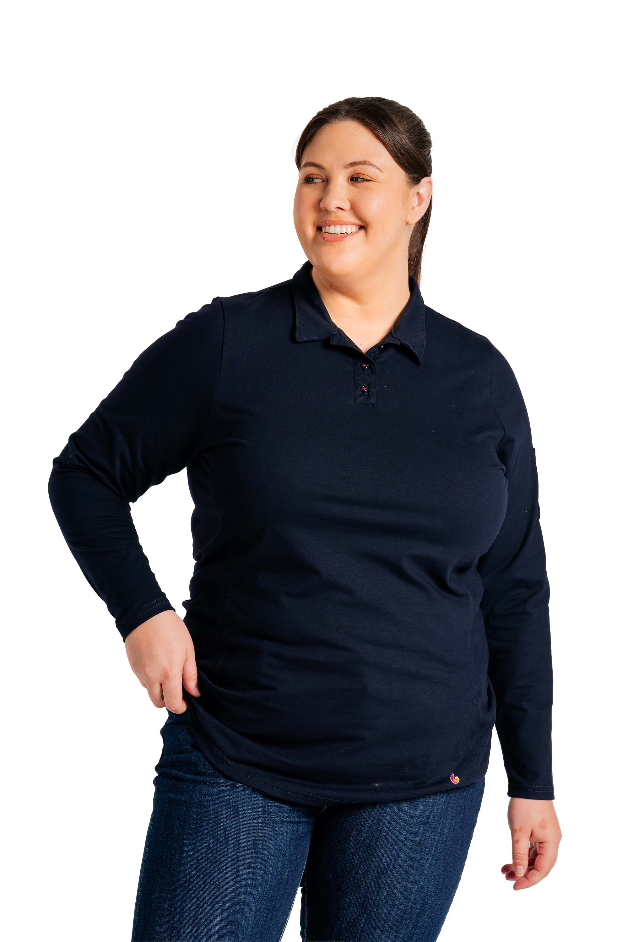 Women's FR Polo Shirt | 6oz. 93/7 Blend Knit | Navy