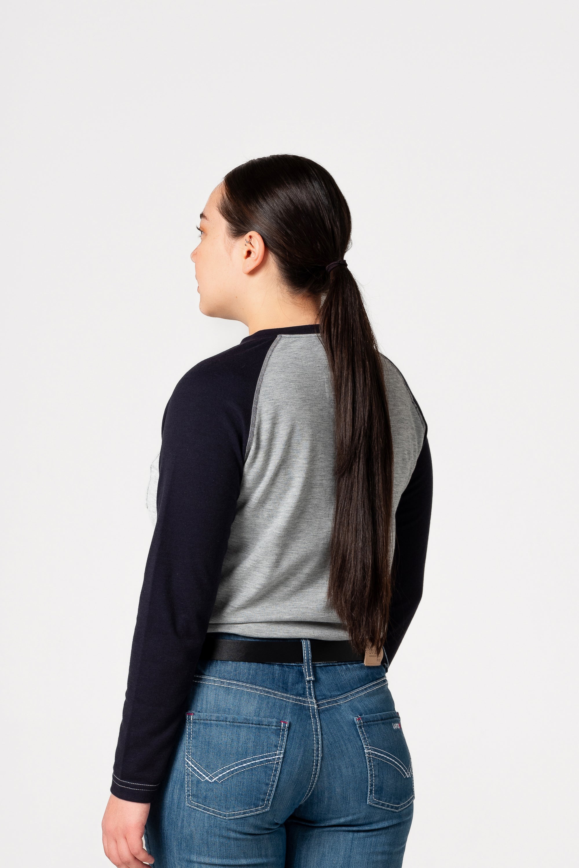 Women's FR Raglan Henley – 6oz. Inherent Knit | Gray-Navy