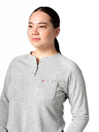 Women's FR Raglan Henley – 6oz. Inherent Knit | Gray
