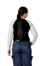 Women's FR Raglan Henley – 6oz. Inherent Knit | Black-Gray