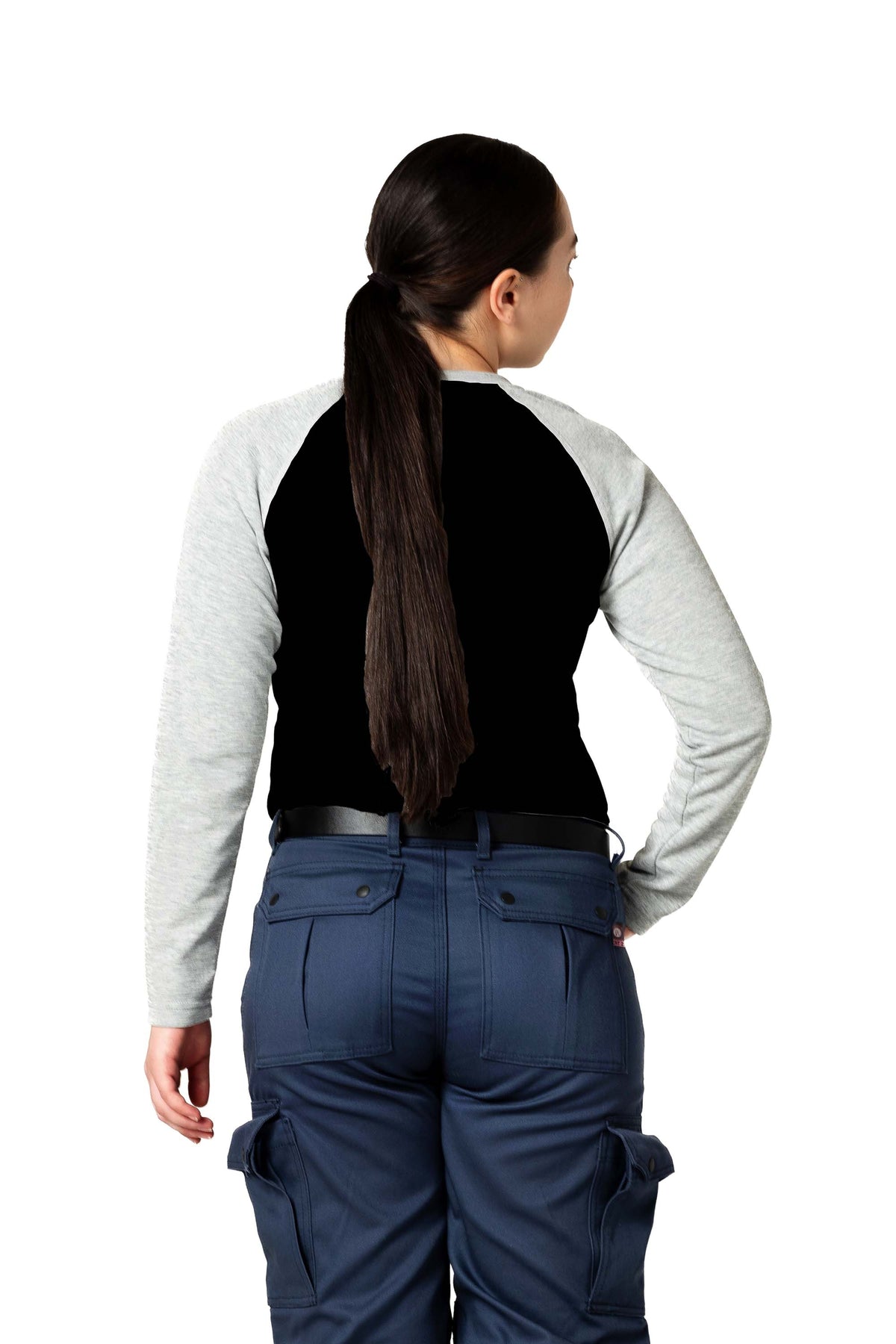 Women's FR Raglan Henley – 6oz. Inherent Knit | Black-Gray