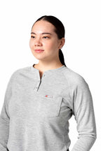 Women's FR Raglan Henley – 6oz. Inherent Knit | Gray