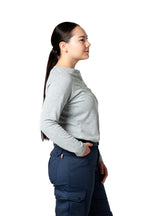 Women's FR Raglan Henley – 6oz. Inherent Knit | Gray