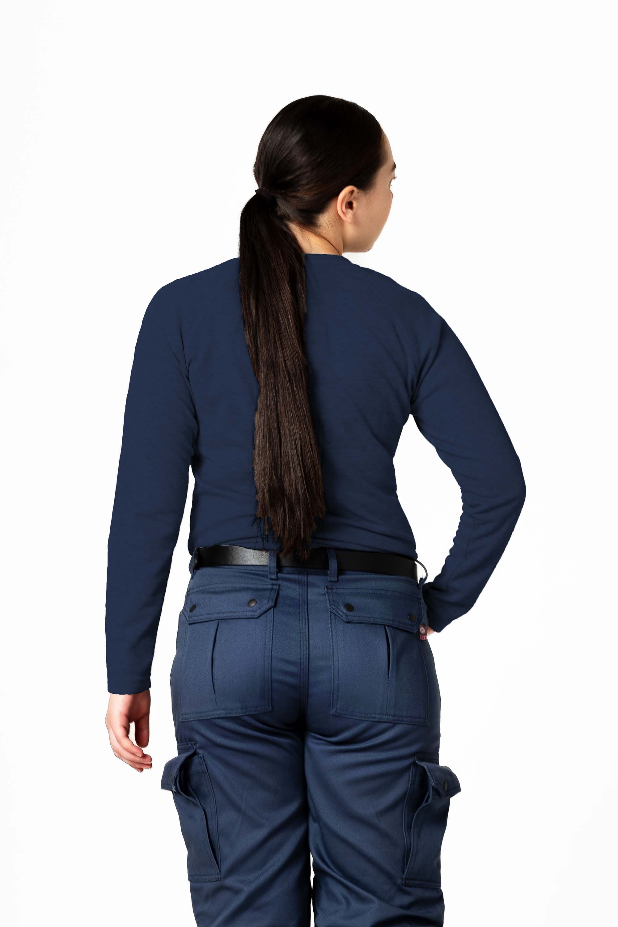 Women's FR Raglan Henley – 6oz. Inherent Knit | Navy