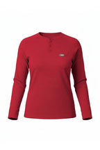 Women's FR Raglan Henley – 6oz. Inherent Knit | Red