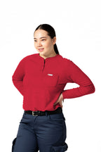 Women's FR Raglan Henley – 6oz. Inherent Knit | Red