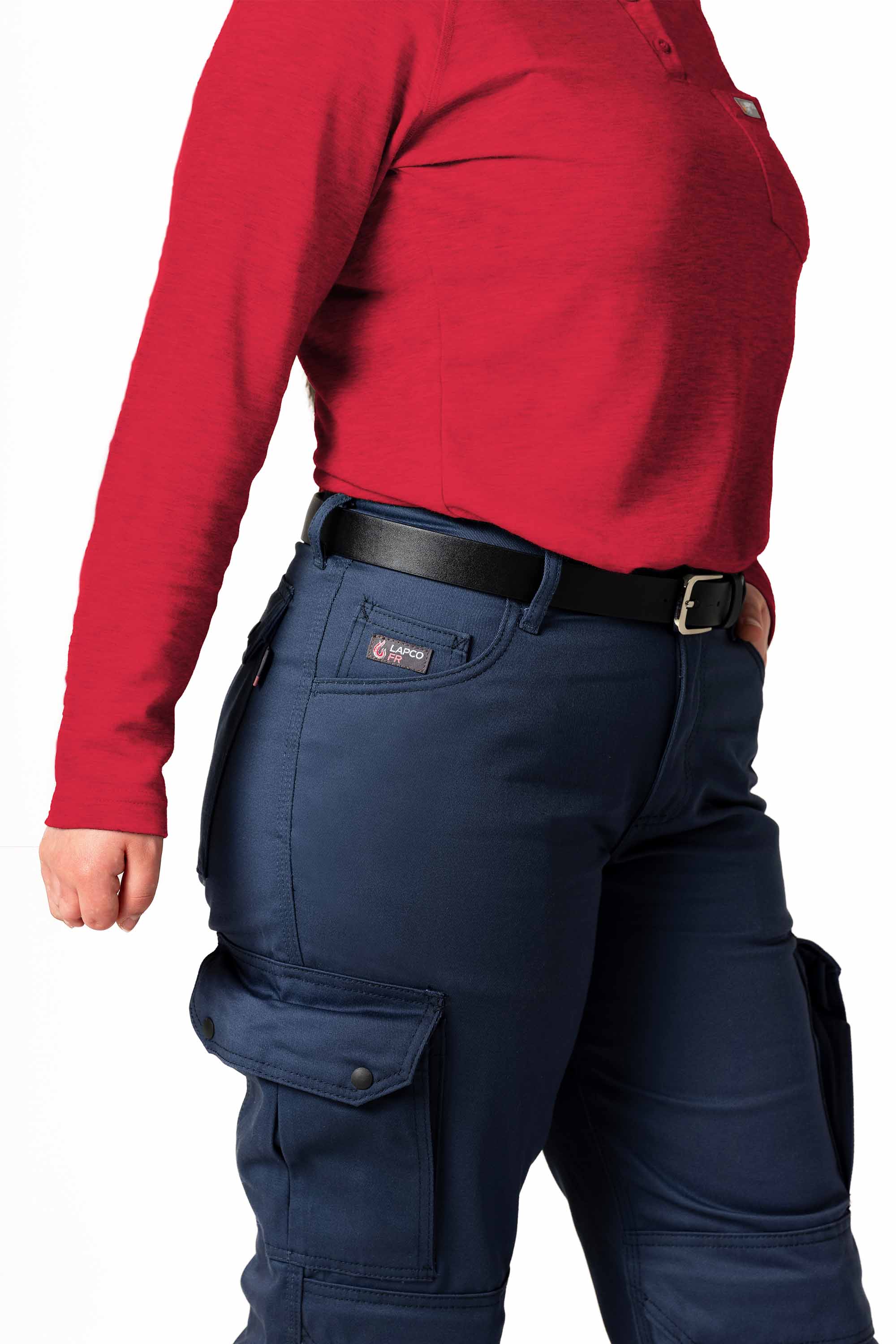 Women's FR Raglan Henley – 6oz. Inherent Knit | Red