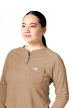 Women's FR Raglan Henley – 6oz. Inherent Knit | Tan
