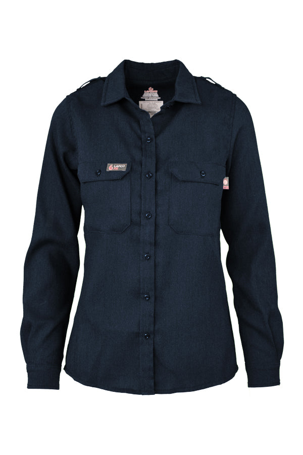 Ladies FR Uniform Shirts made with 5oz. TecaSafe One® Inherent | Denim Navy