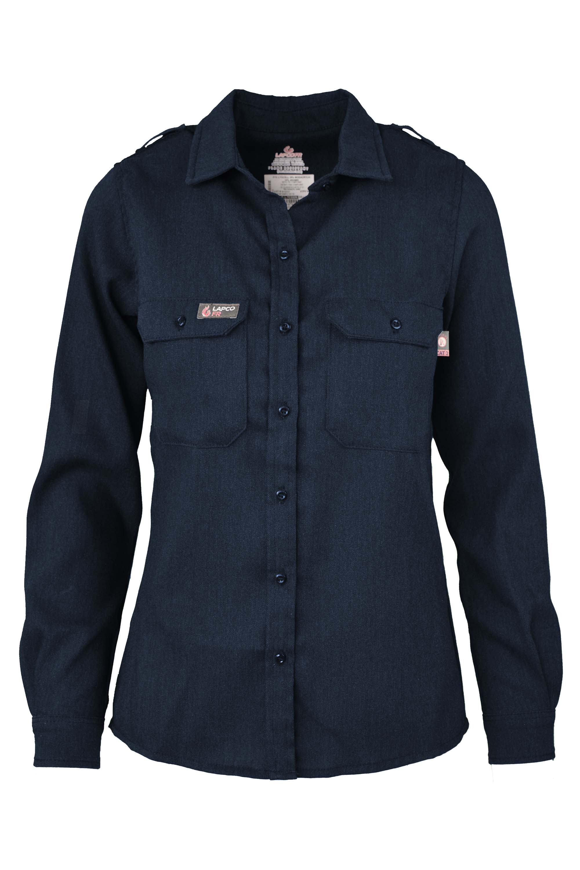 Women's FR Uniform Shirts made with 5oz. TecaSafe One® Inherent | Denim Navy
