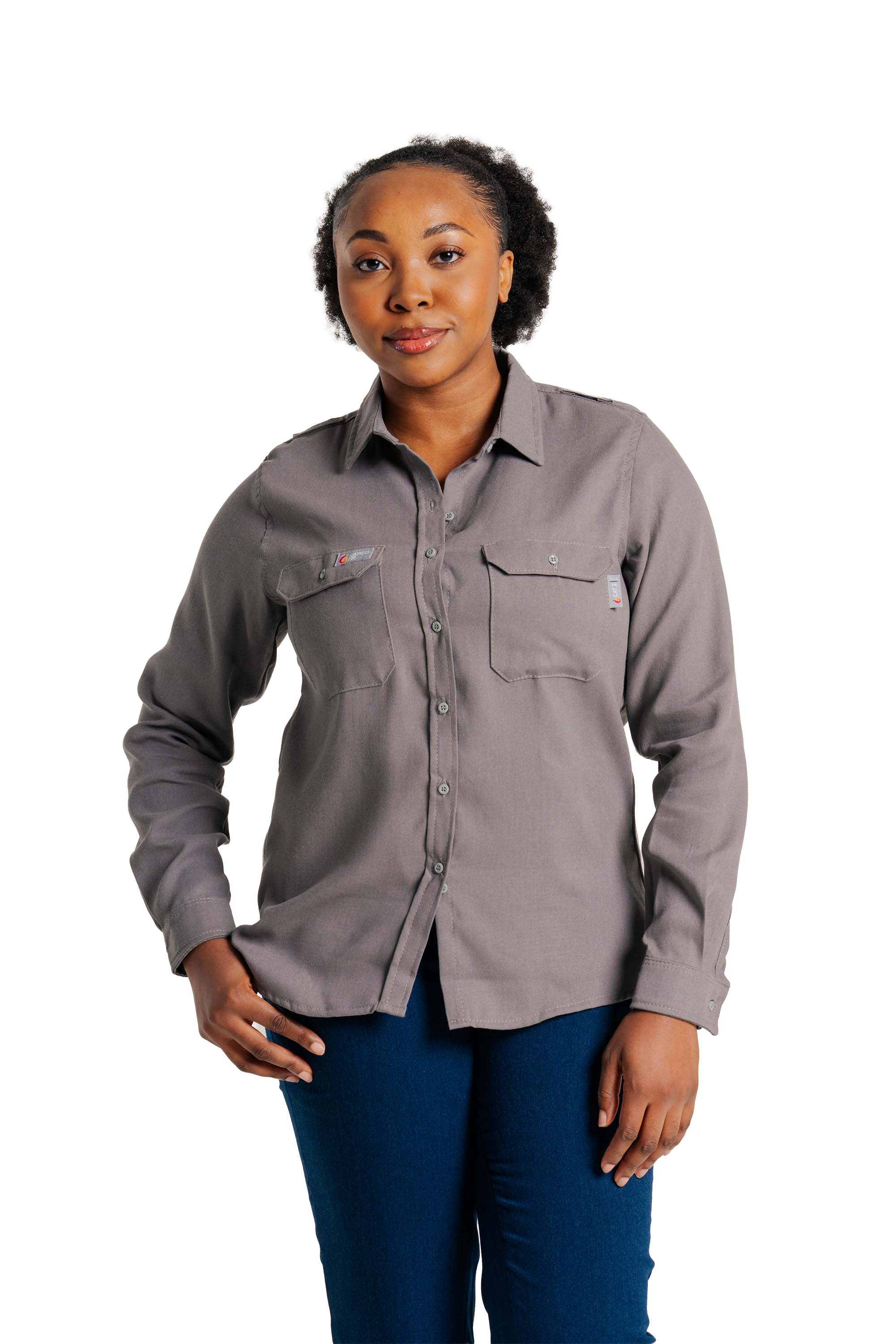Women's FR Uniform Shirts made with 5oz. TecaSafe One® Inherent | Gray