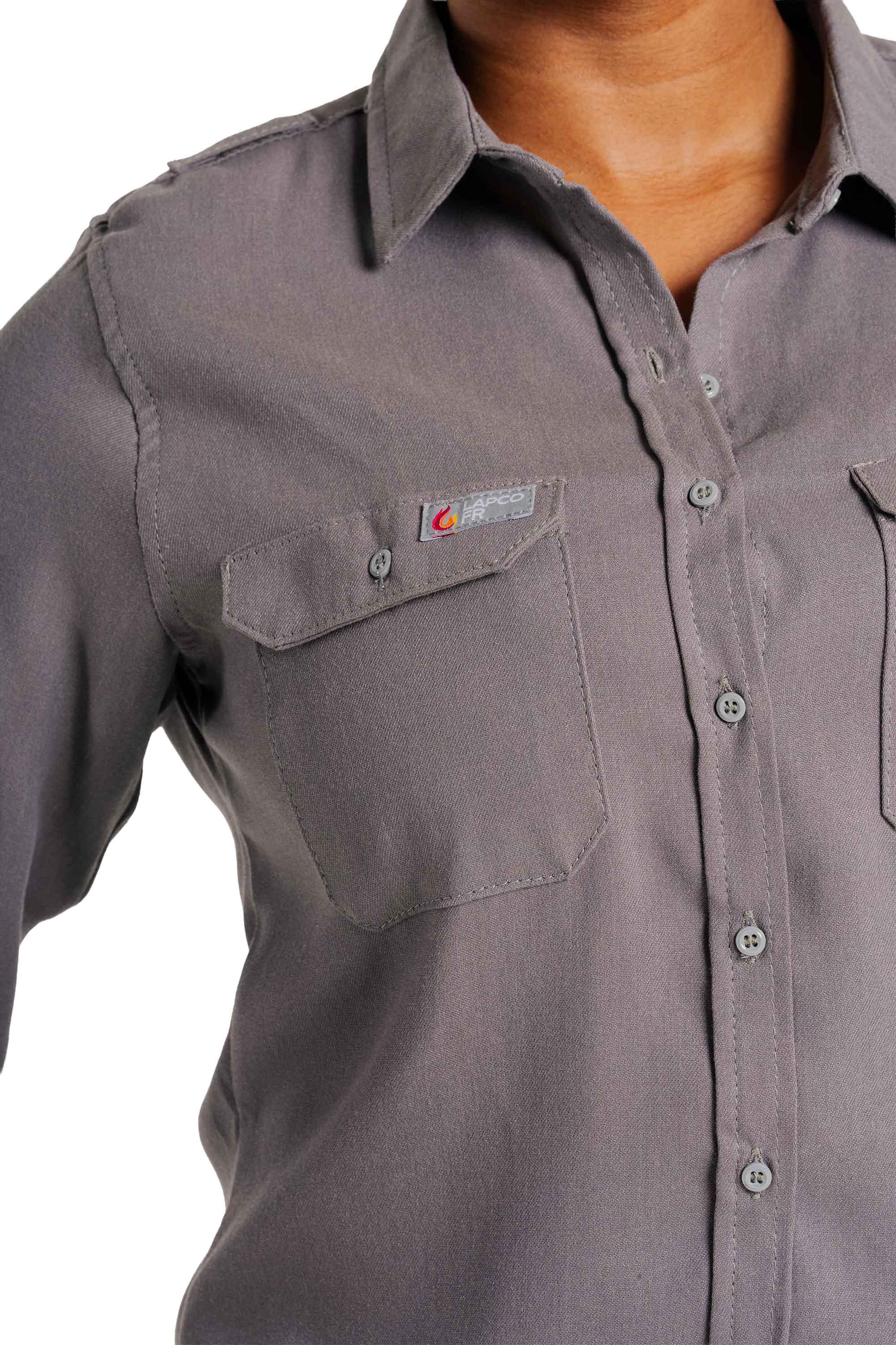 Women's FR Uniform Shirts made with 5oz. TecaSafe One® Inherent | Gray
