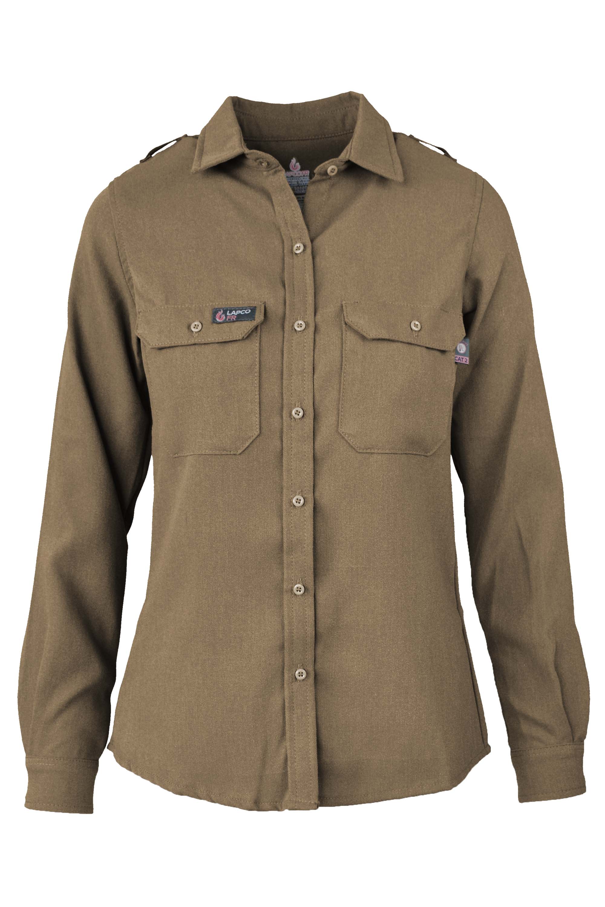 Women's FR Uniform Shirts made with 5oz. TecaSafe One® Inherent | Khaki