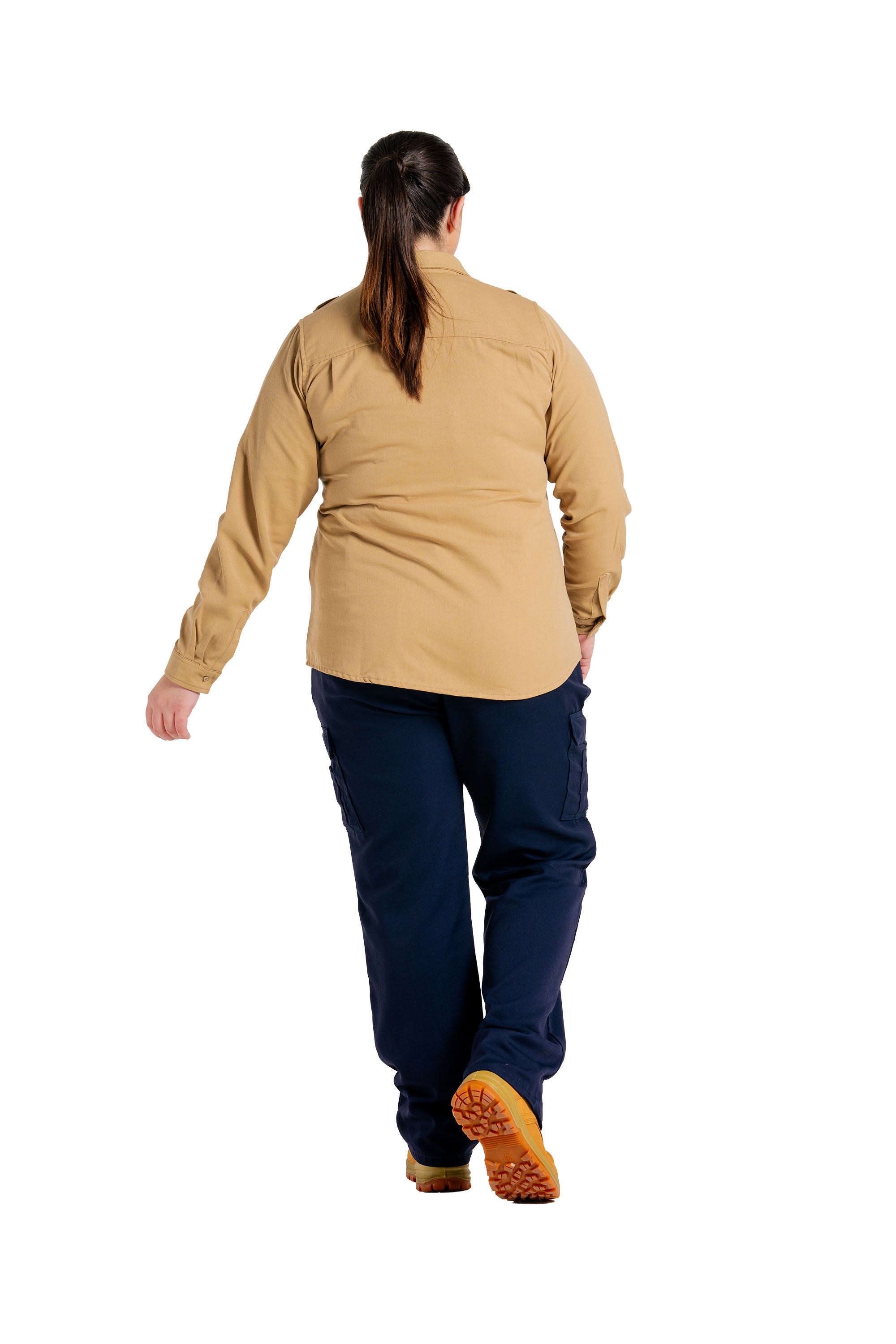 Women's FR Uniform Shirts made with 5oz. TecaSafe One® Inherent | Khaki