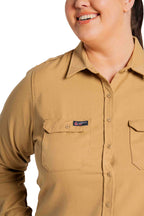 Women's FR Uniform Shirts made with 5oz. TecaSafe One® Inherent | Khaki