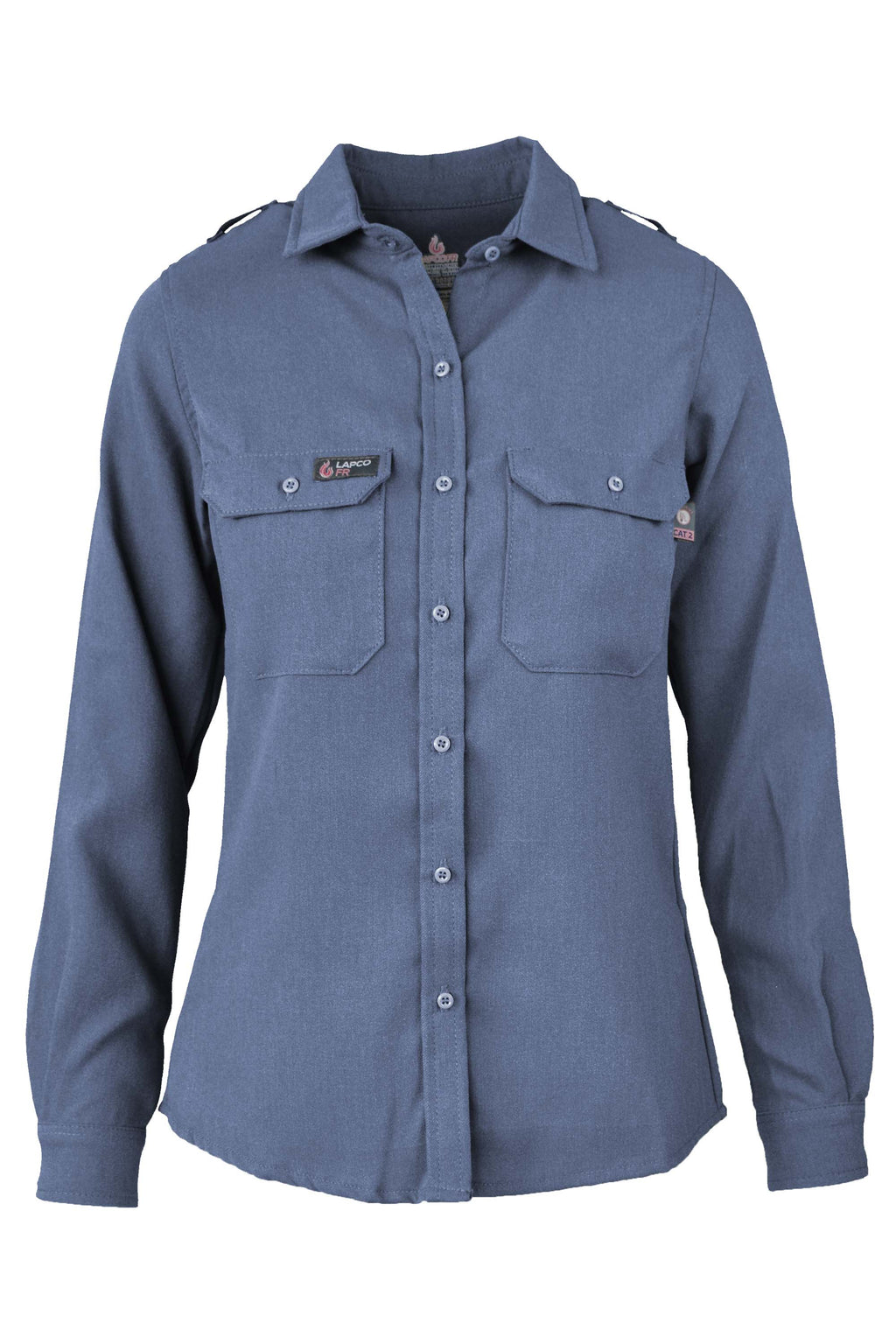 Women's FR Uniform Shirts made with 5oz. TecaSafe One® Inherent | Medium Blue