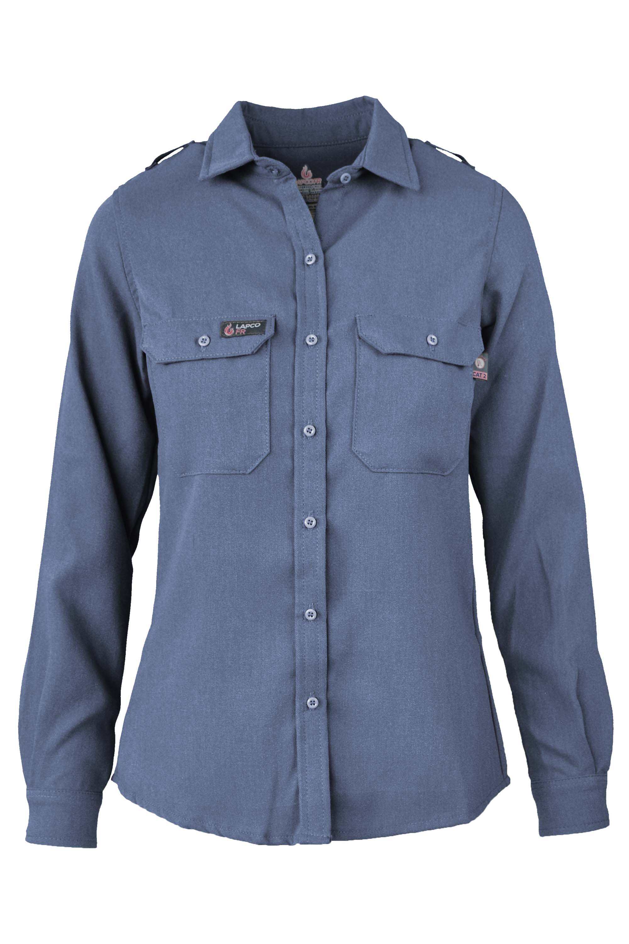 Women's FR Uniform Shirts made with 5oz. TecaSafe One® Inherent | Medium Blue