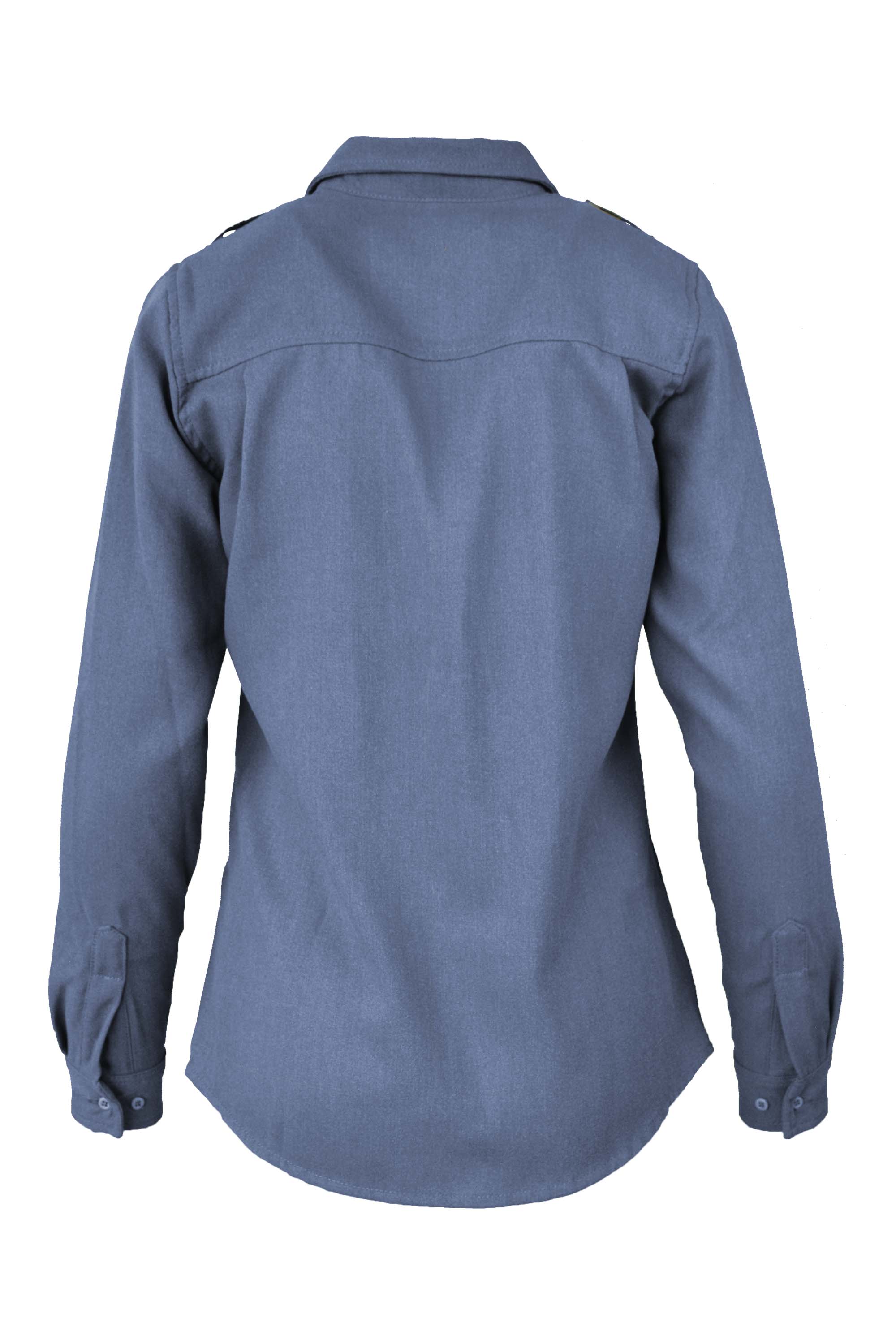 Women's FR Uniform Shirts made with 5oz. TecaSafe One® Inherent | Medium Blue