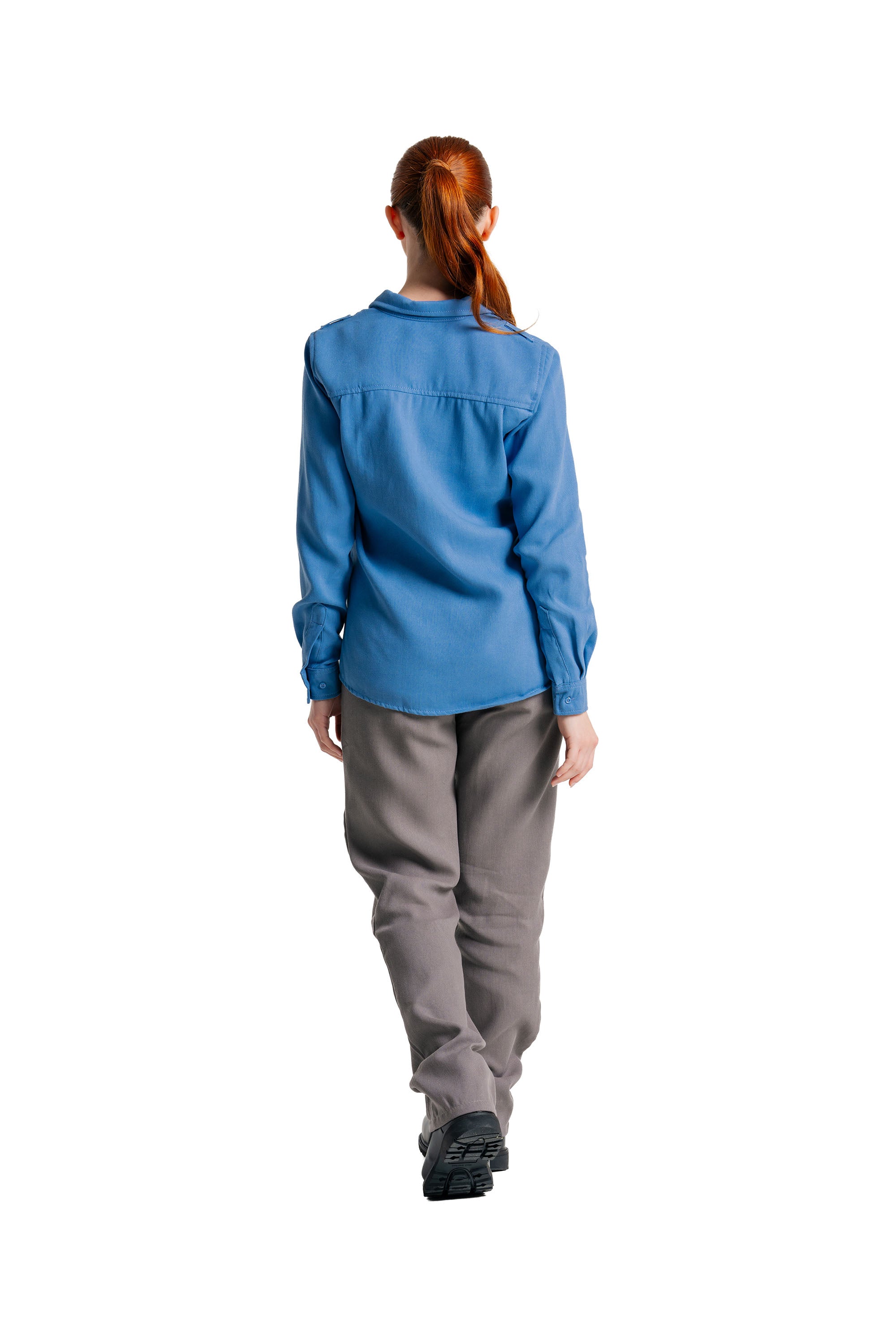 Women's FR Uniform Shirts made with 5oz. TecaSafe One® Inherent | Medium Blue