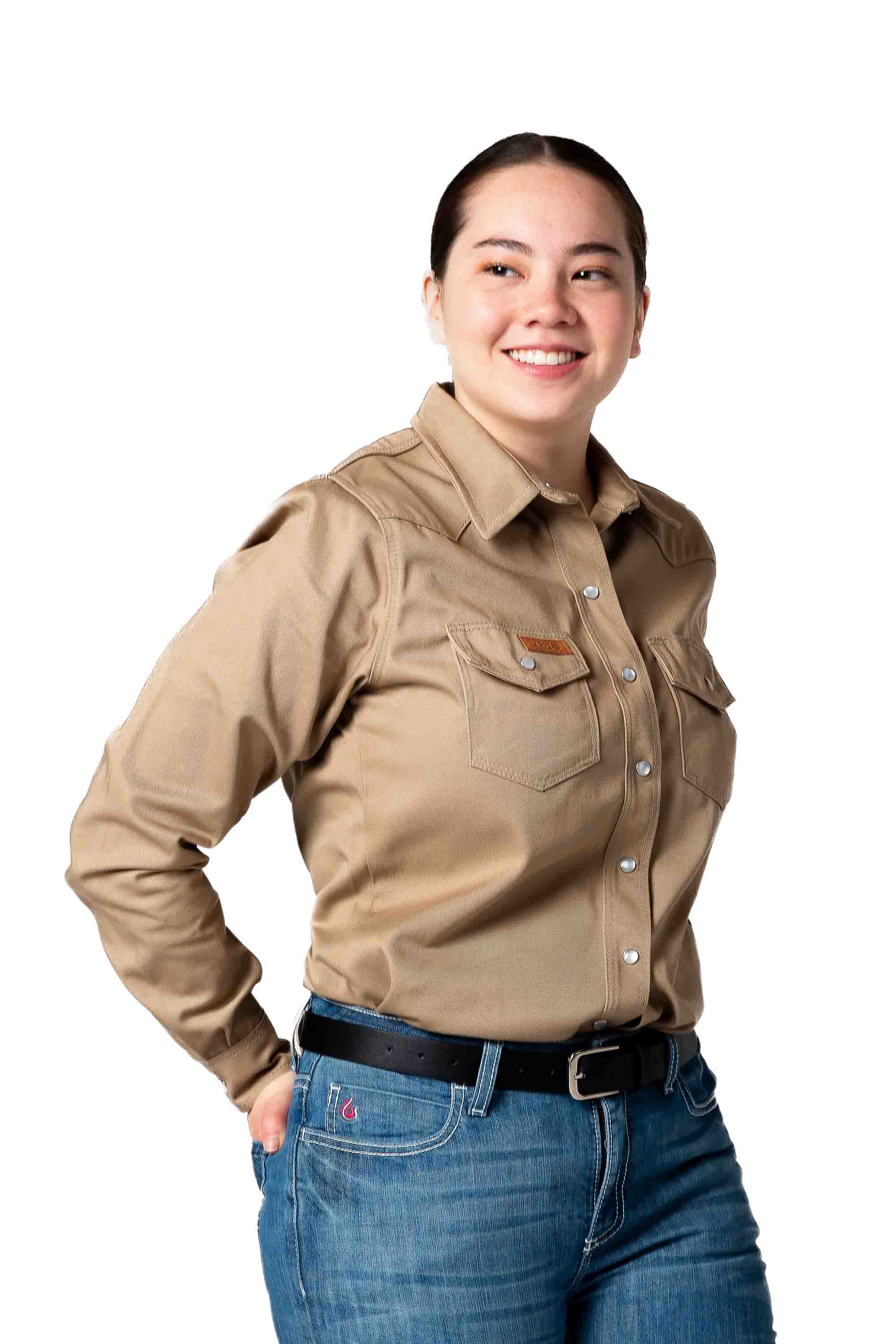 Women's FR Welding Shirts | 9oz. 100% Cotton | Khaki