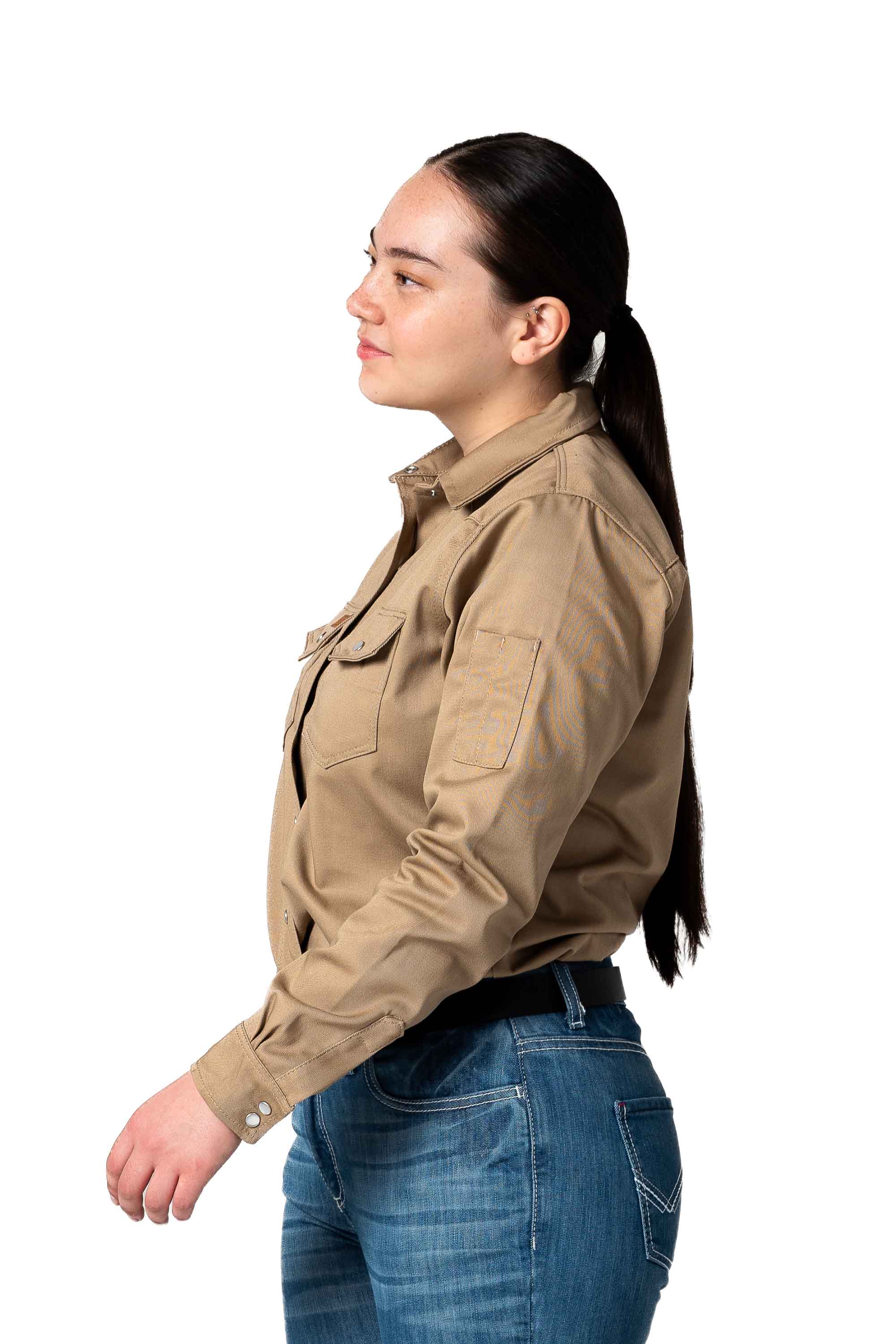 Women's FR Welding Shirts | 9oz. 100% Cotton | Khaki