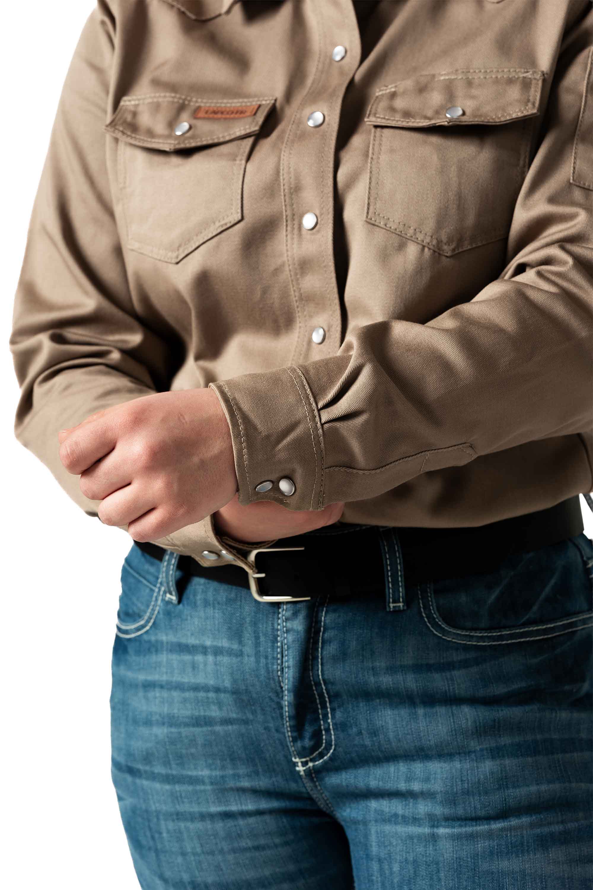 Women's FR Welding Shirts | 9oz. 100% Cotton | Khaki