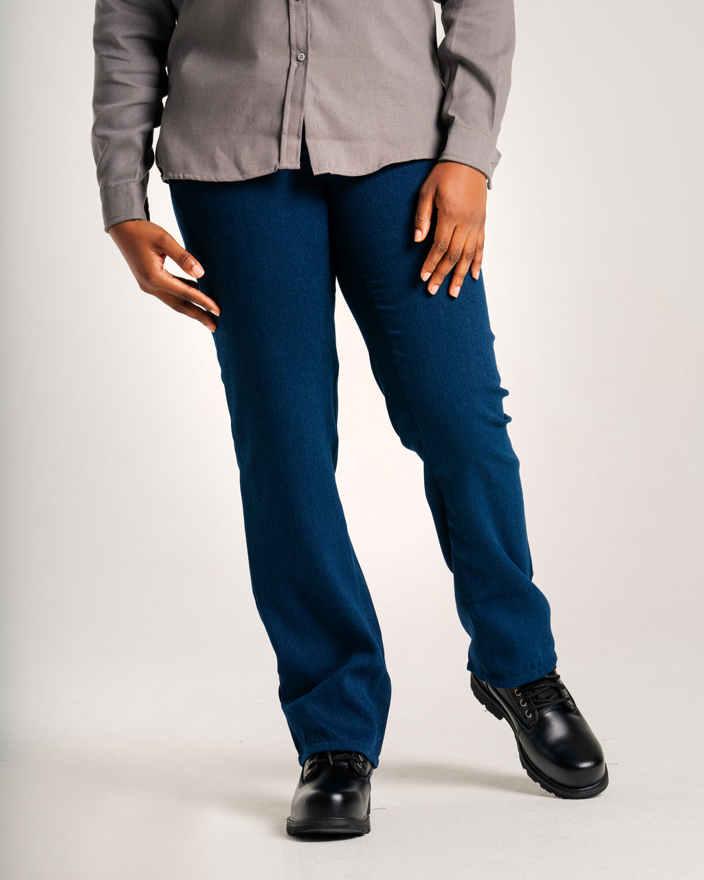 Women's FR Uniform Pants made with 5oz. TecaSafe One® Inherent | Denim Navy
