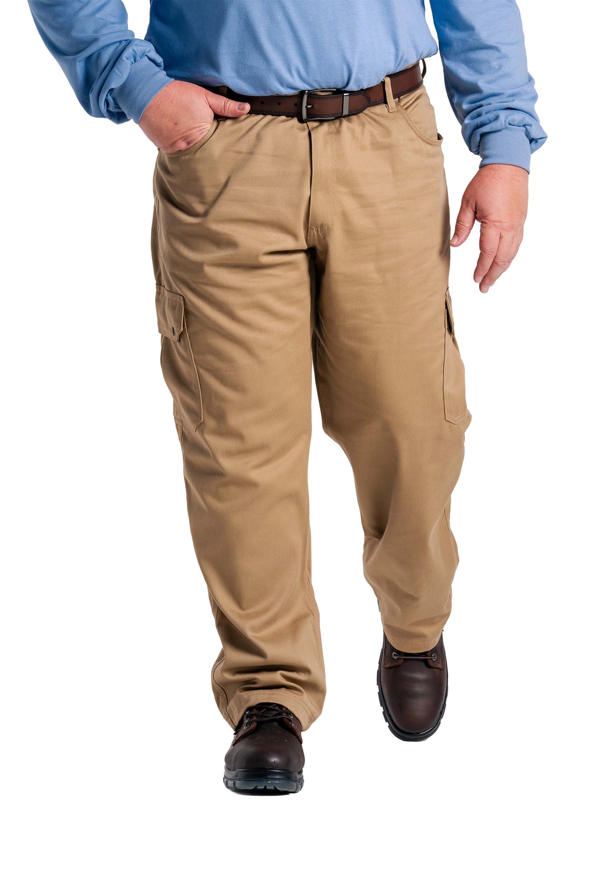FR Cargo Pants | 46-60 Waist | 9oz. 100% Cotton | Khaki