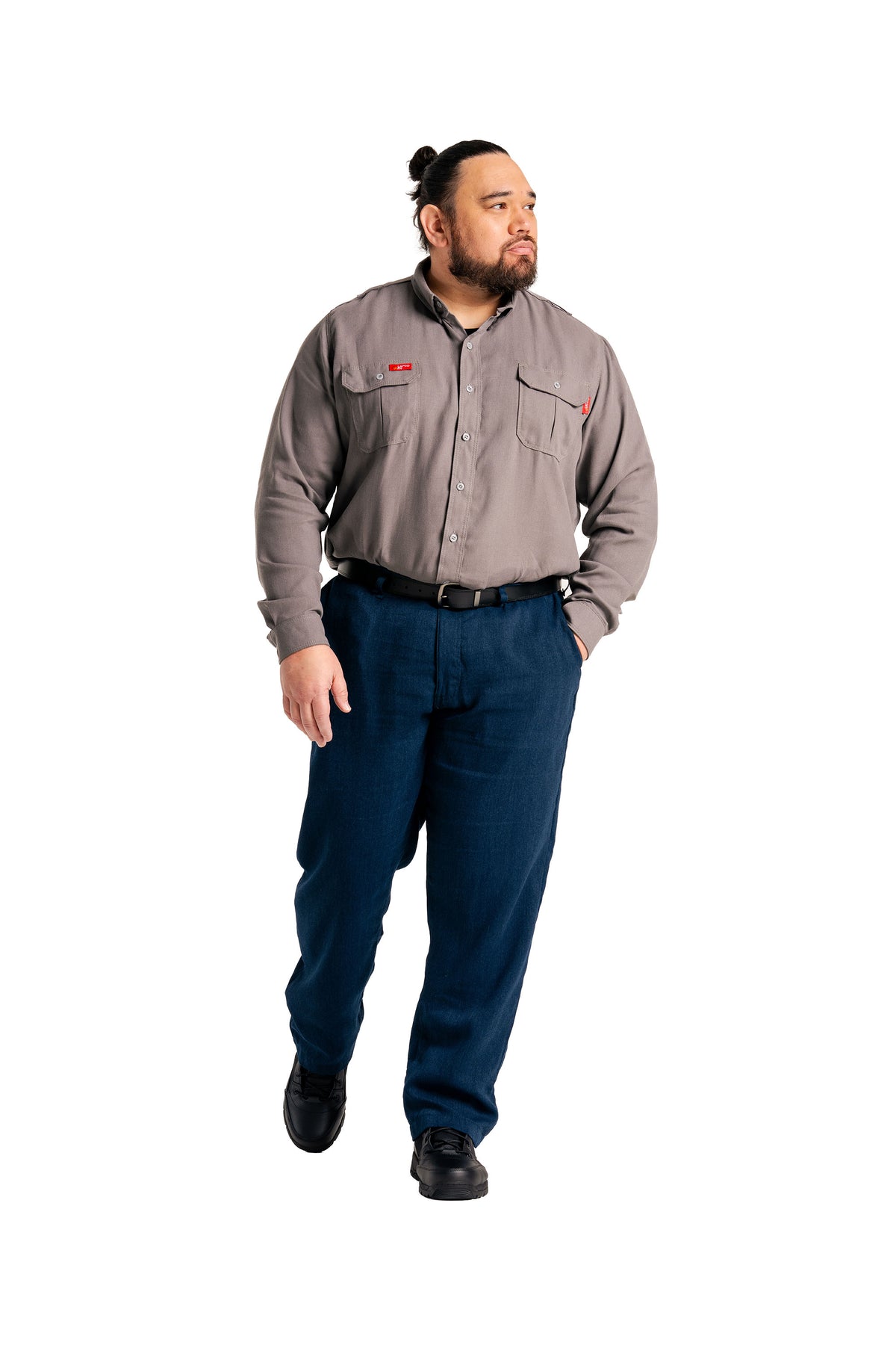 FR Uniform Pants made with 5oz. TecaSafe One® Inherent | Waist 46-60 | Denim Navy