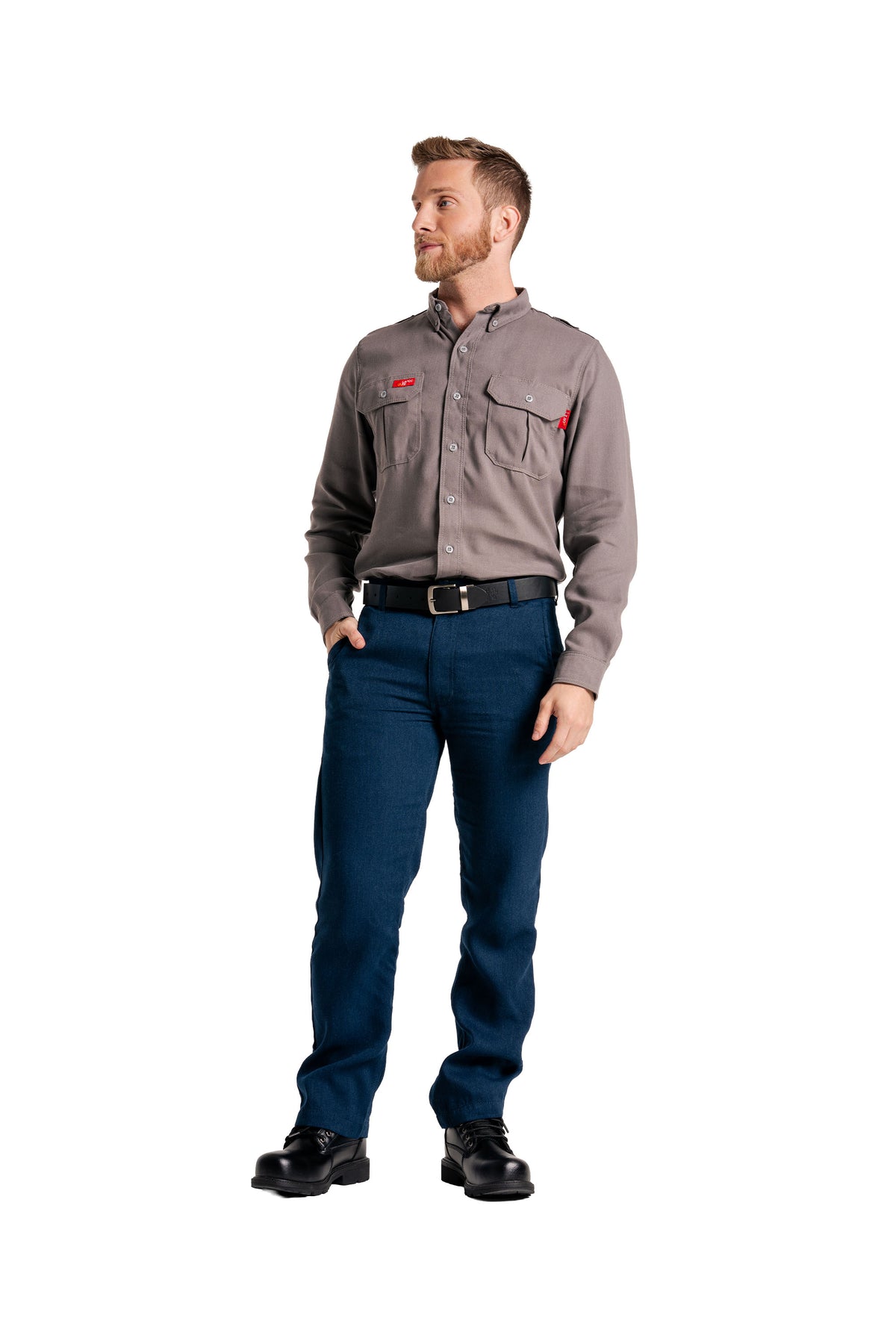 FR Uniform Pants made with 5oz. TecaSafe One® Inherent | Waist 28-44 | Denim Navy