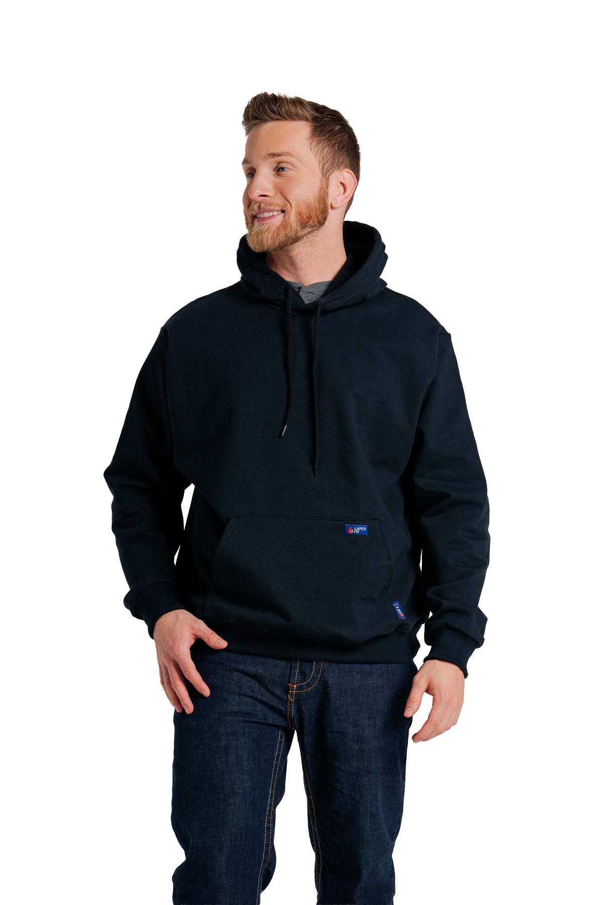 FR Hoodie Sweatshirt | 12oz.  95/5 Blend Fleece | Black