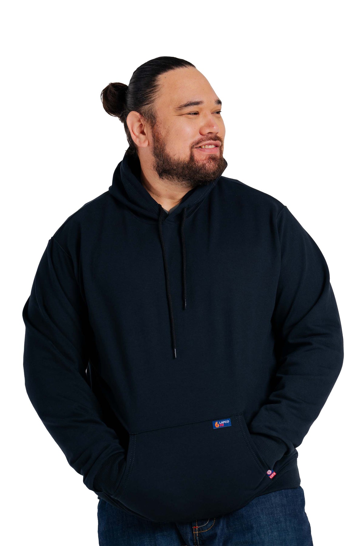 FR Hoodie Sweatshirt | 12oz.  95/5 Blend Fleece | Black