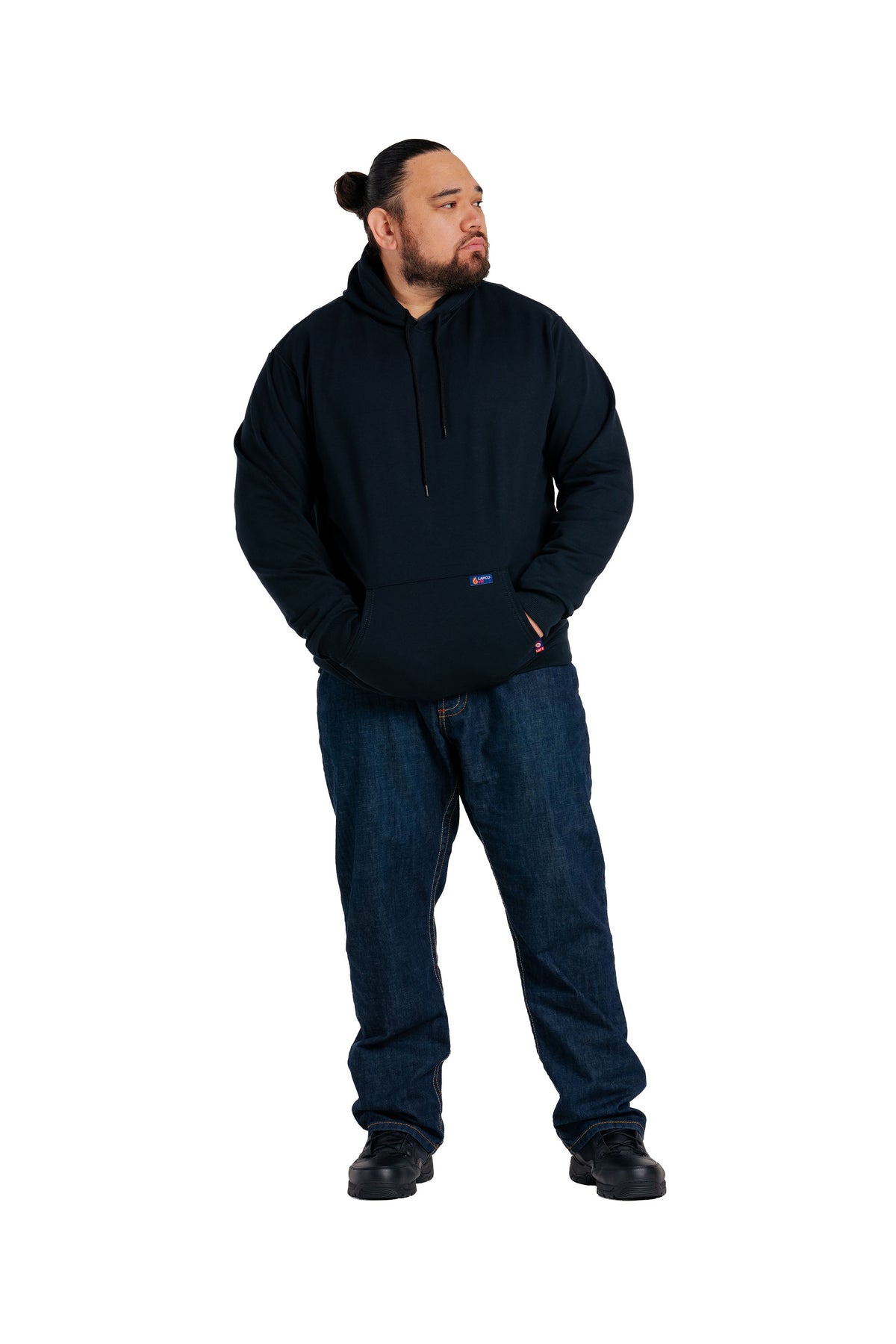 FR Hoodie Sweatshirt | 12oz.  95/5 Blend Fleece | Black