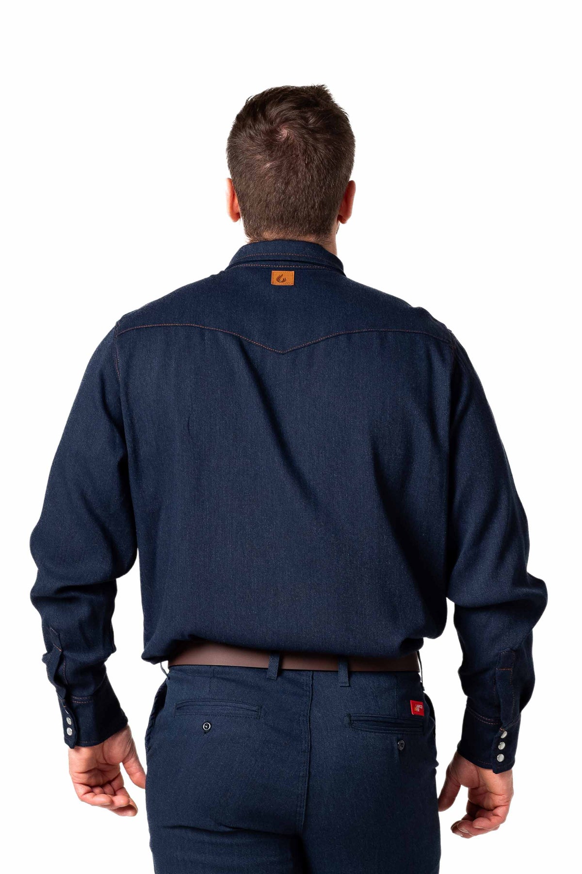 FR Modern Western Shirt made with 5oz. TecaSafe® One Inherent | Denim Navy