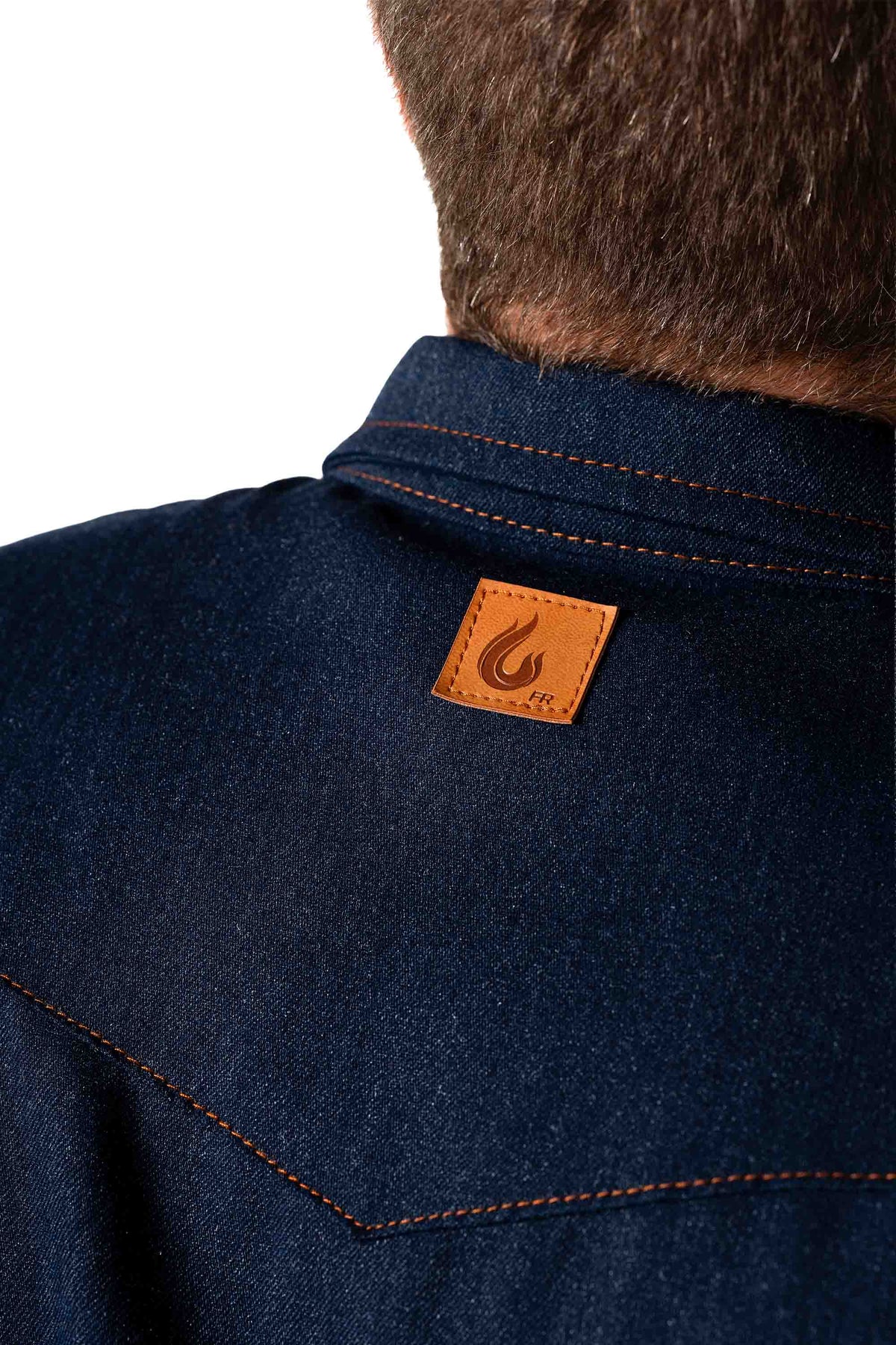 FR Modern Western Shirt made with 5oz. TecaSafe® One Inherent | Denim Navy