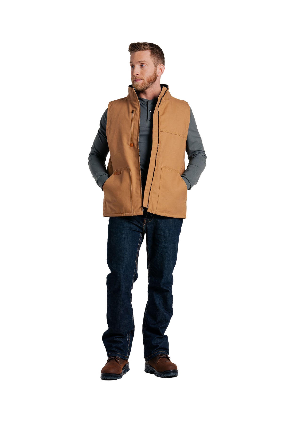 FR Fleece Lined Vest with Windshield Technology | Brown