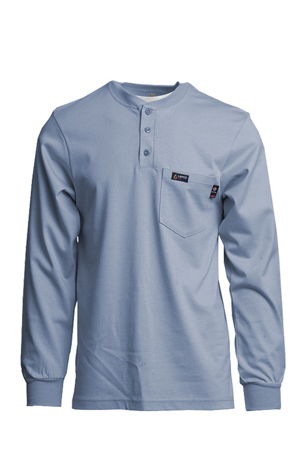 FR Henley Tees | Medium Blue Lineman Shirts