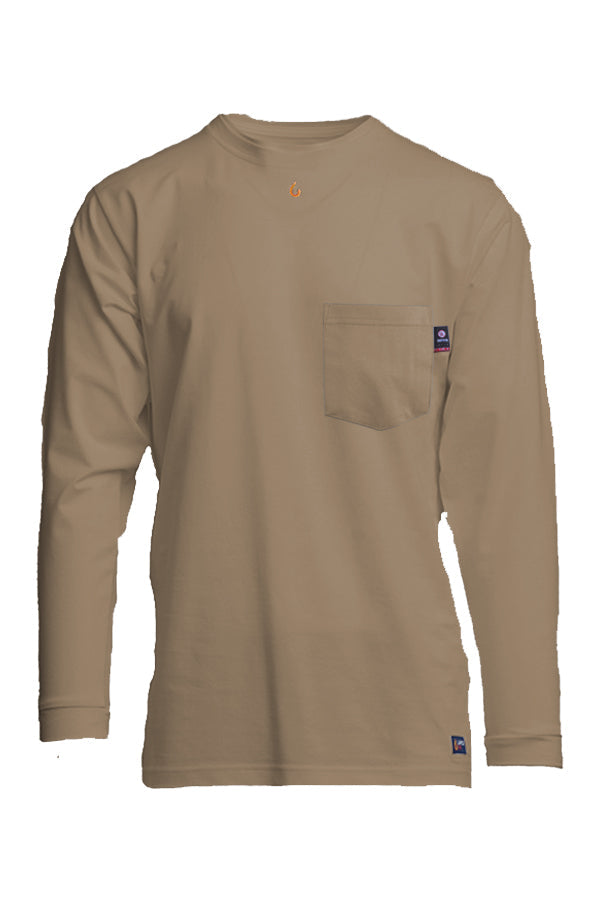 Lapco 7 oz. FR Western Pearl Snap Shirt in Khaki