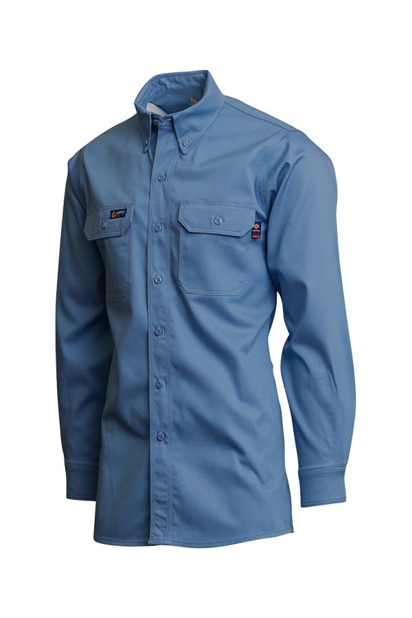 fr dress shirts Lapco Men's FR Solid Long Sleeve Button-Down Western Work Shirt